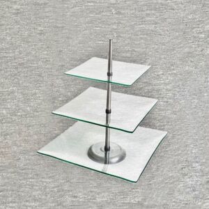 Chef Buddy 3-Tier Square Glass Jewelry & Dessert Display Stand